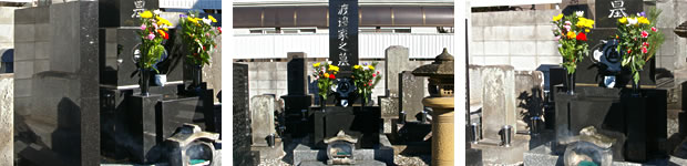 6．作業後の墓地の状況を撮影（正面・右側・左側の3枚）
